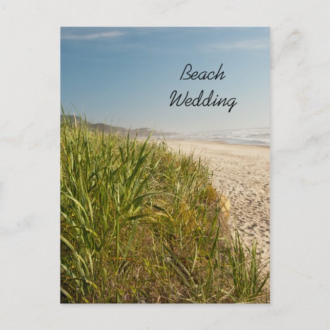 Carte Postale Faire-part Mariage de plage naturel, Sauvegarder la date (Devant)