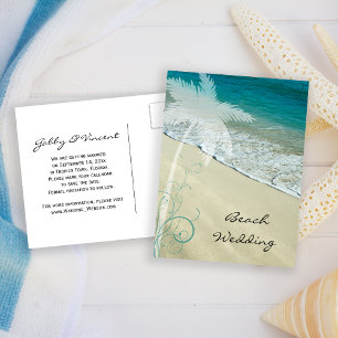 Carte Postale Faire-part Mariage de plage tropicale Enregistrer la date Ann