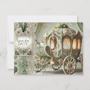 Carte Postale Faire-part Mariage de transport vintage