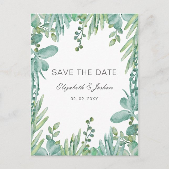 Carte Postale Faire-part Mariage des succulents sensationnels Enregistrer l (Devant)