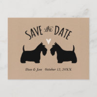 Mariage des Terriers écossais Sauvez la date