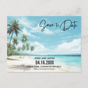 Carte Postale Faire-part Mariage Destination Plage Enregistrer La Date