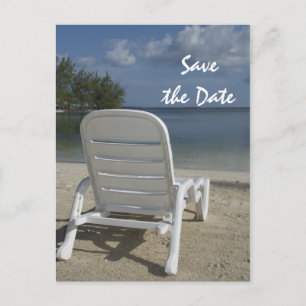 Carte Postale Faire-part Mariage du fauteuil du salon de plage Enregistrer 
