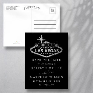 Carte Postale Faire-part Mariage élégant à Las Vegas, enregistrez la date