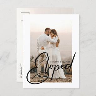 Carte Postale Faire-part Mariage Eloped Photo Just Married Celebration