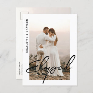 Carte Postale Faire-part Mariage Eloped Photo Just Married Celebration