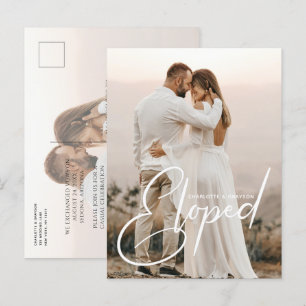Carte Postale Faire-part Mariage Eloped Photo Just Married Celebration