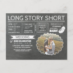 Carte Postale Faire-part Mariage et célébration de bébé en bref