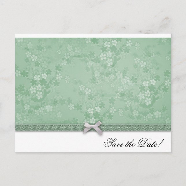 Carte Postale Faire-part Mariage floral élégant (Devant)