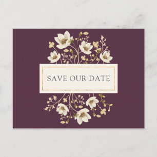 Carte Postale Faire-part Mariage floral en Bourgogne Enregistrer la date