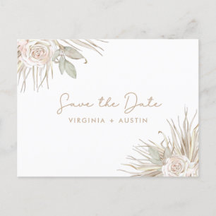 Carte Postale Faire-part Mariage Floral Enregistrer La Date
