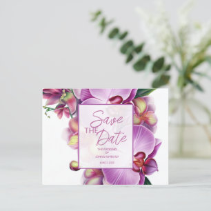 Carte Postale Faire-part Mariage floral Enregistrer la date Photo & QR Code