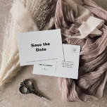 Carte Postale Faire-part Mariage formel minimaliste élégant Enregistrer la<br><div class="desc">Ce mariage élégant minimaliste,  sauf la date,  est parfait pour un mariage rustique. Le design comporte une belle police pour compléter votre événement.</div>