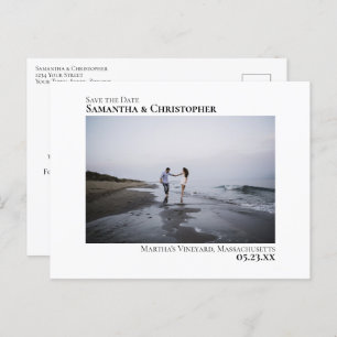 Carte Postale Faire-part Mariage minimal simple et moderne Enregistrer la p