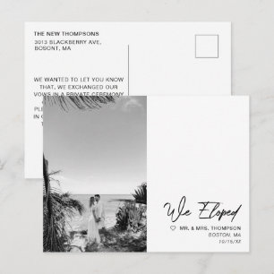 Carte Postale Faire-part Mariage Minimaliste et Moderne en Toute Simplicité