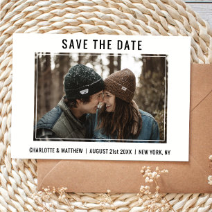 Carte Postale Faire-part Mariage Minimaliste Moderne Épargnez la DATE avec