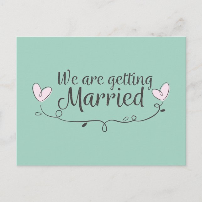 Carte Postale Faire-part Mariage Moderne Nous nous marions Doodle (Devant)