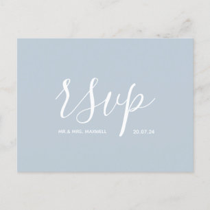 Carte Postale Faire-part Mariage Moderne Réponse Minimaliste Simple Script 