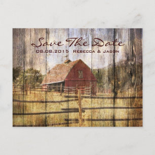 Carte Postale Faire-part mariage occidental de campagne rustique d'automne 