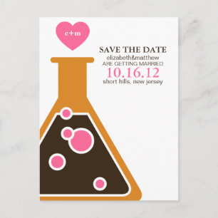 Carte Postale Faire-part Mariage parfait de chimie Enregistrer la date