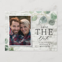 mariage photo botanique en bois blanc eucalyptus