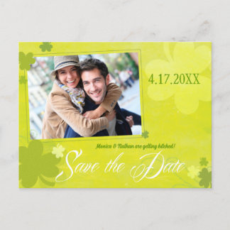 Carte Postale Faire-part Mariage photo Shamrock irlandais Enregistrer la da