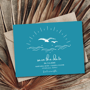 Carte Postale Faire-part Mariage plage Enregistrer la date