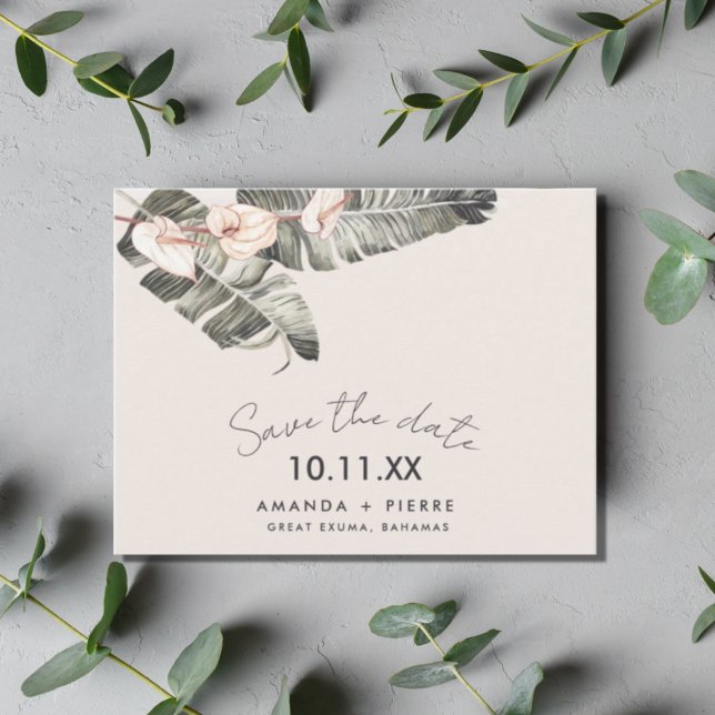 Carte Postale Faire-part Mariage plage Enregistrer la date (Créateur téléchargé)