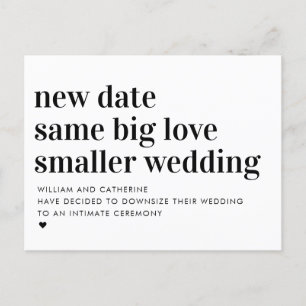 Carte Postale Faire-part Mariage Plus Petit Même Amour Typographie Réductio