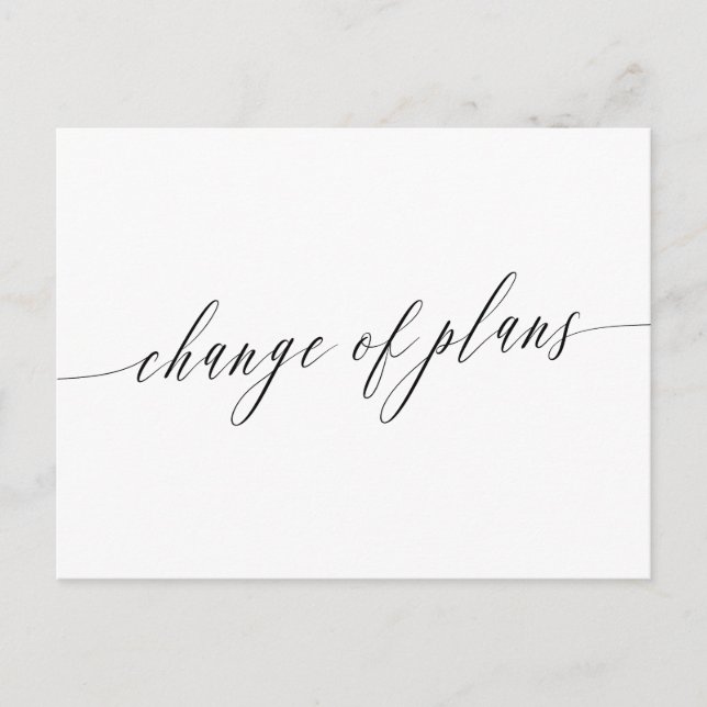 Carte Postale Faire-part Mariage reporté à cause d'une calligraphie délicat (Devant)
