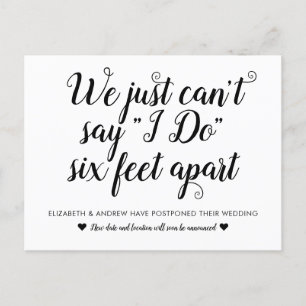 Carte Postale Faire-part Mariage reporté à une date ultérieure Six Feet Apa