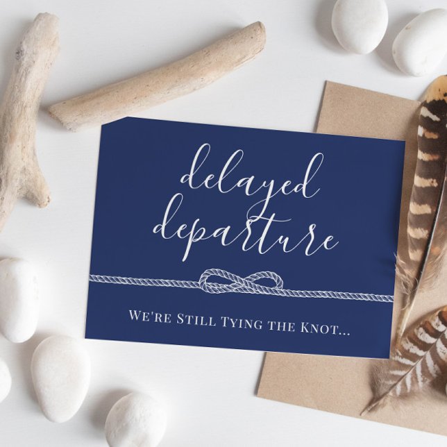 Carte Postale Faire-part Mariage reporté : nœud de corde nautique (Créateur téléchargé)