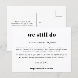 Carte Postale Faire-part Mariage Reporté Nous Toujours Faire COVID Script B