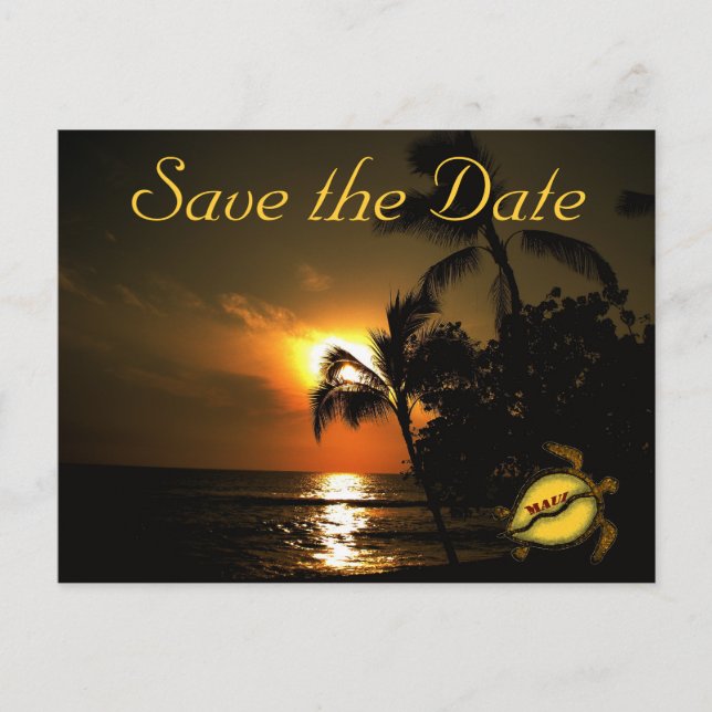 Carte Postale Faire-part Mariage riverain de Maui Beach (Devant)