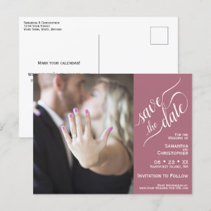 Carte Postale Faire-part Mariage Rose Dusty Enregistrer la date Photo Calli