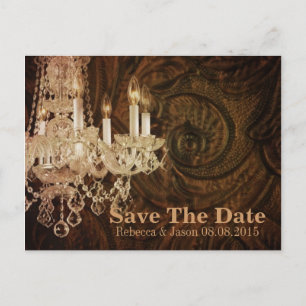 Carte Postale Faire-part mariage rustique de lustre de campagne enregistrer