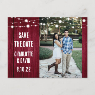 Carte Postale Faire-part Mariage Rustique en Bourgogne, Enregistrez la Date
