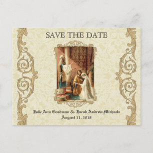 Carte Postale Faire-part Mariage SAVE THE DATE catholique traditionnel