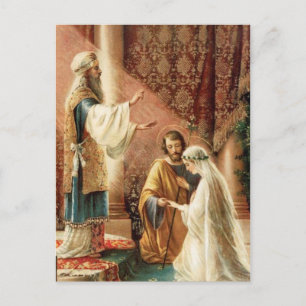 Carte Postale Faire-part Mariage SAVE THE DATE catholique traditionnel