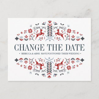 Carte Postale Faire-part Mariage scandinave MODIFIER LA DATE POSTPONEMENT