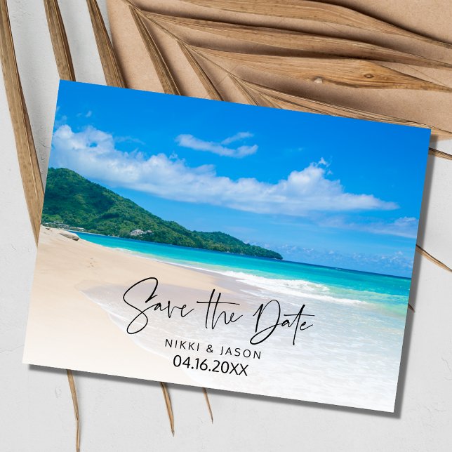 Carte Postale Faire-part Mariage simple à la plage Enregistrer la date (Simple Beach Wedding Save the Date)