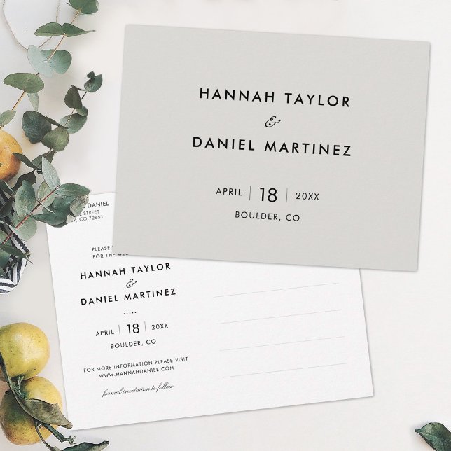 Carte Postale Faire-part Mariage simple Enregistrer la date (Créateur téléchargé)