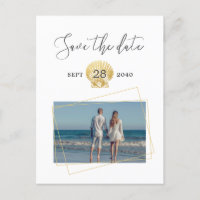Mariage simple moderne de plage coquillage doré