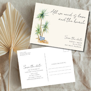 Carte Postale Faire-part Mariage sur la plage à petit budget Enregistrer la