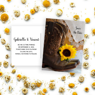 Carte Postale Faire-part Mariage Tournesol de Campagne et Dentelle Économis