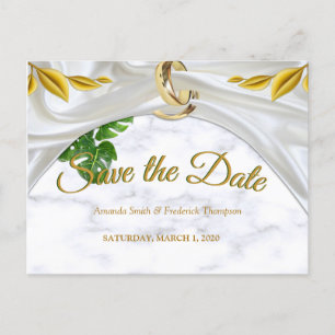Carte Postale Faire-part Mariage tropical romantique Sauvez la date