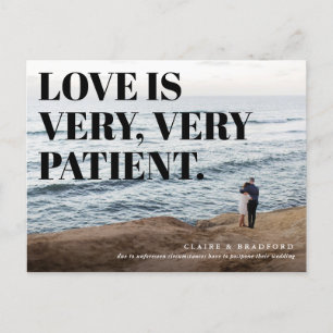 Carte Postale Faire-part Mariage typographique audacieux et audacieux repor