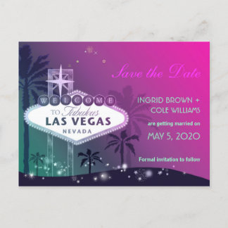 Carte Postale Faire-part Mariage unique Las Vegas Strip Enregistrer la date