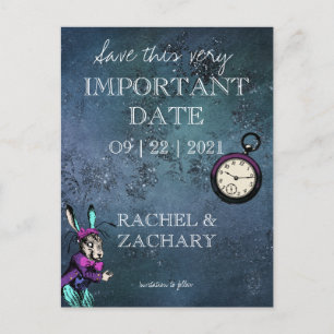 Carte Postale Faire-part Mariage Vintage Alice au Pays des Merveilles - Sav