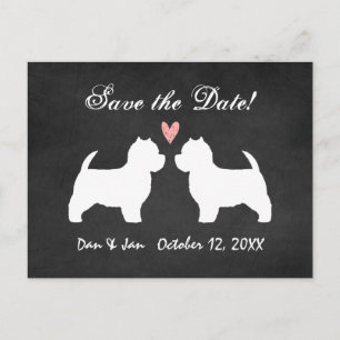 Carte Postale Faire-part Mariage Westies Enregistrer la Date